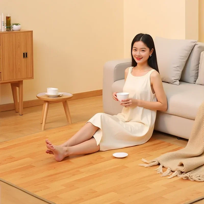 Good 100*100Cm Floor Heating Mat, Living Room Heating Yoga Household Floor Heating Mat, Easy To Take Care of, Intelligent Timing
