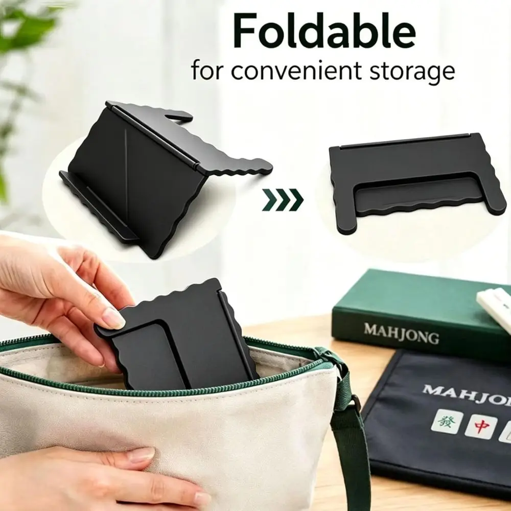 PLA Mahjong Card Holder Foldable Non-Slip Mahjong Card Stand Adjustable Angle 3D Printed Game Card Display Rack