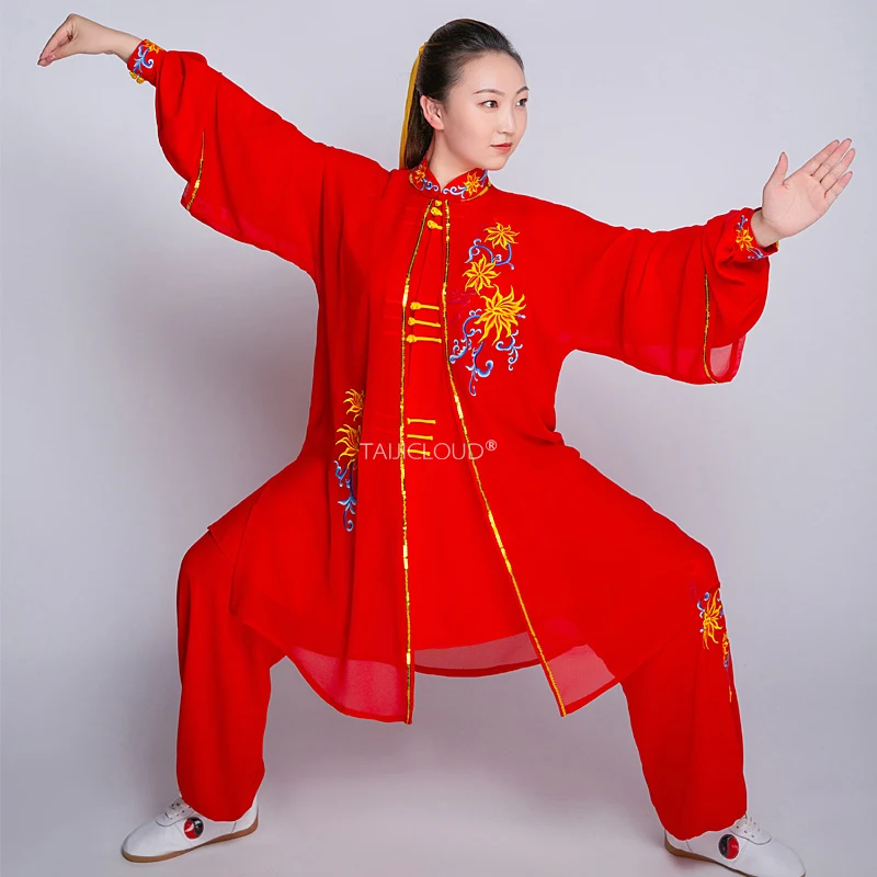 New Slim-Fit Tai Chi Uniforms | Silk-Linen Kung Fu Suits | Extended Performance Wear with Embroidery | Custom Tailoring