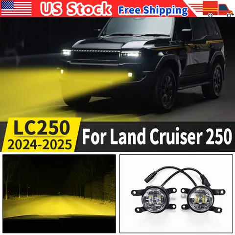 For Toyota Land Cruiser 250 2024-2027 Prado LC250 1958 First Edition FJ250 Two-Color Gold Front Fog Lamp,Upgraded Accessories