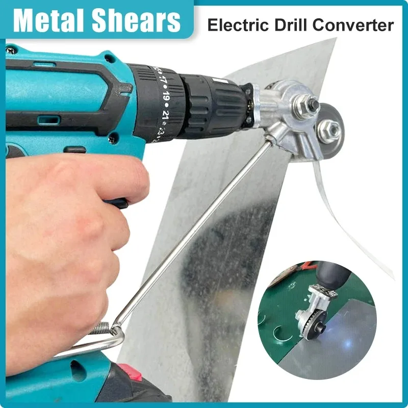 Electric Drill Convert Shears Plate Cutter Metal Sheet Cutter Tool Labor Saving Cutting Tool Sheet Metal Cut Electric Scissor