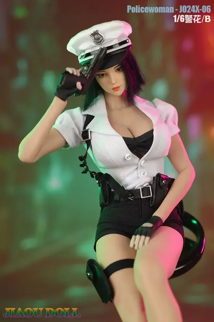JIAOU Doll 1/6 Scale Female Soldier Cosplay Police Uniform Clothes Model for 12" Action Figure PH TBL Doll Body JO24X-06 image 3