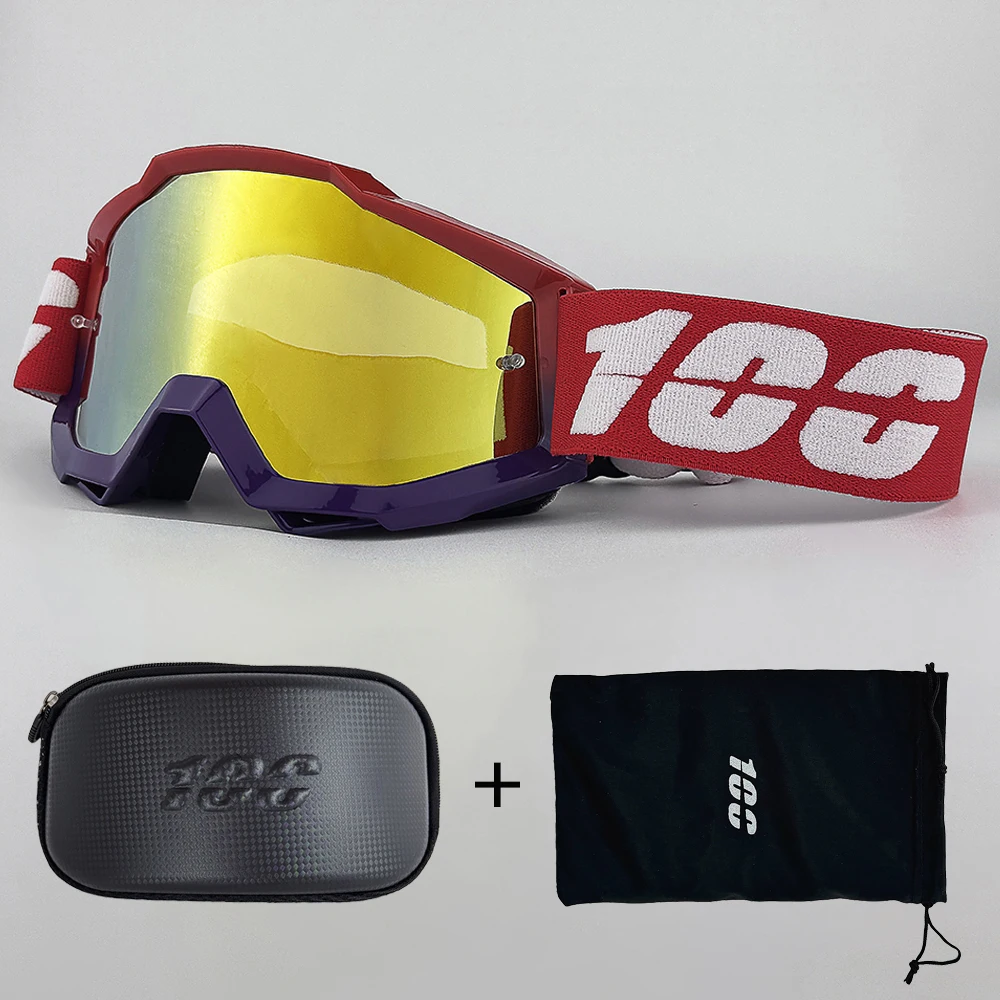 

100 Motorcycle Goggles Two-tone Cycling Glasses Off-Road Ski Sport MX ATV Dirt Bike Racing Glasses Motocross Bicycle Goggles