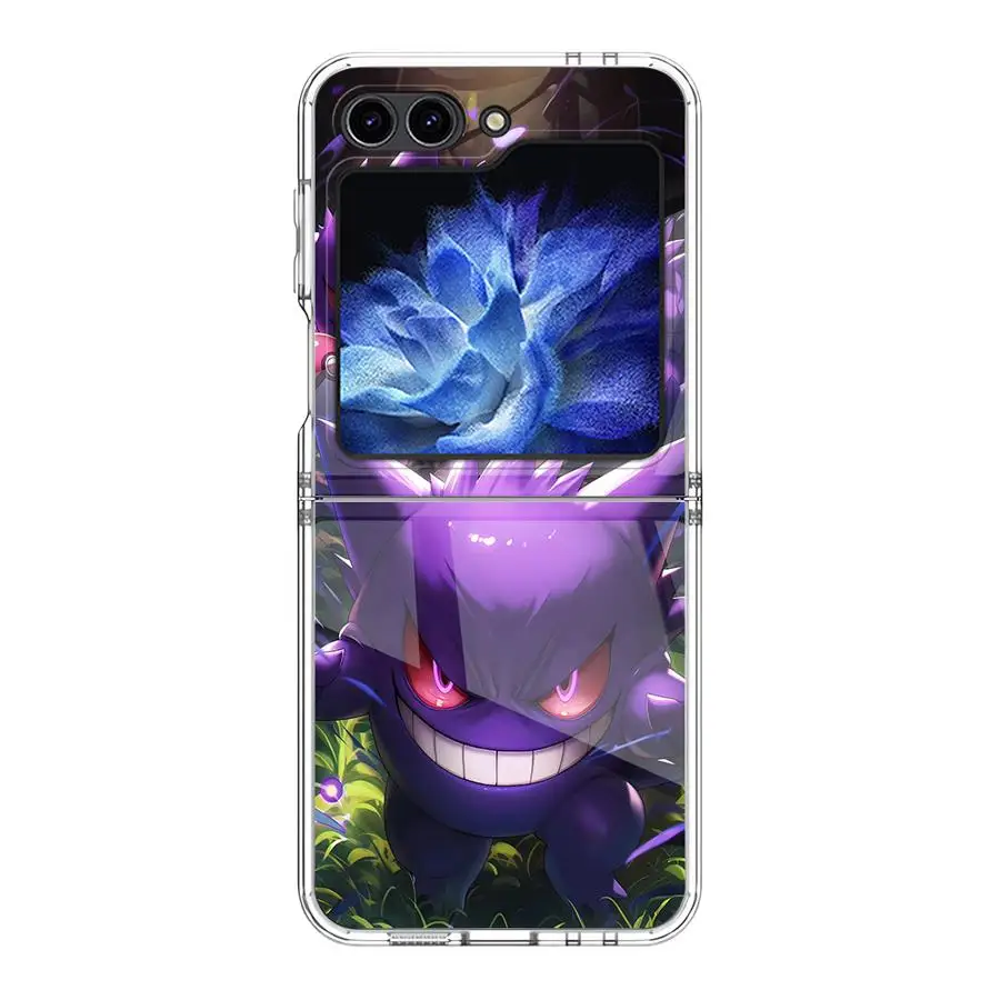 Funda para Samsung Galaxy ZFlip6 ZFlip7 ZFlip4 ZFlip5 Z Flip 7 6 5 4 3 ZFlip3 funda dura para teléfono Anime Pikachu Gengar