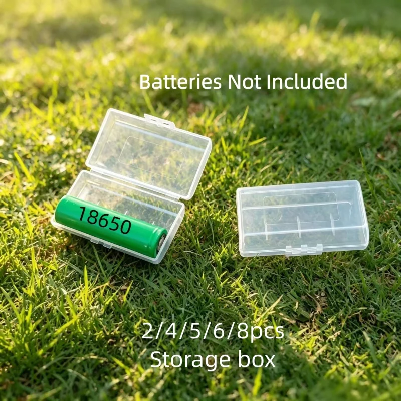 2/4/5/6/8Pcs Battery Storage Case, Universal for 16340R/18350/18650 Batteries, Premium Virgin Material with High Clarity