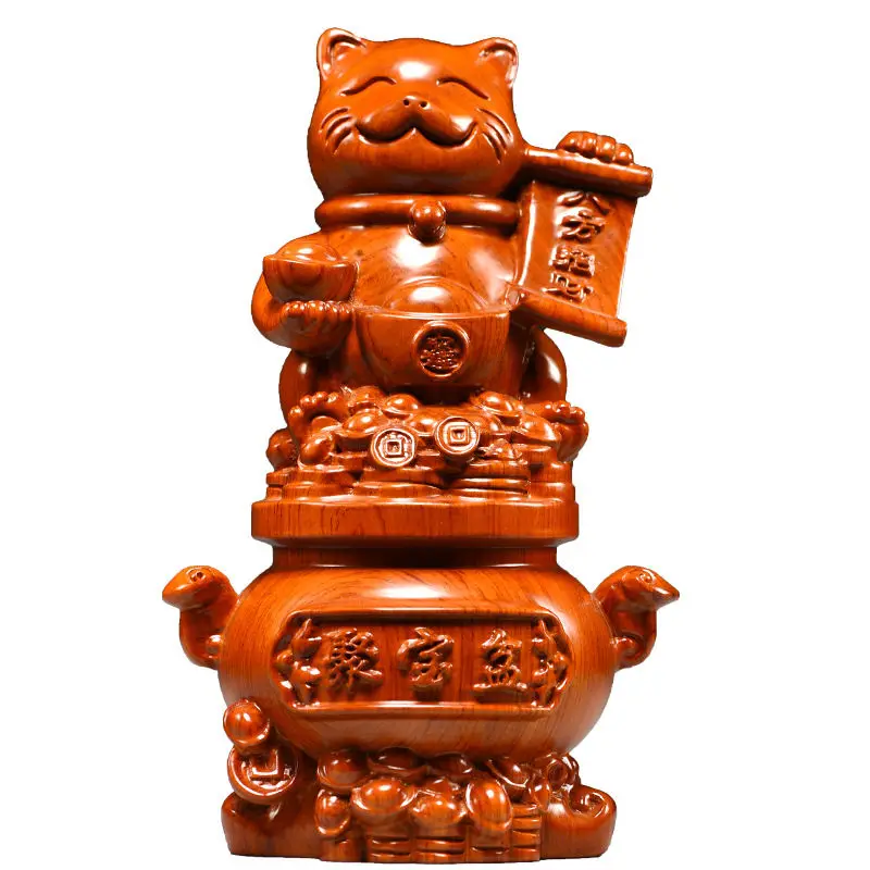 

Rosewood Carving Cat Ornament Home Furnishing Living Room Company Office Decoration Crafts