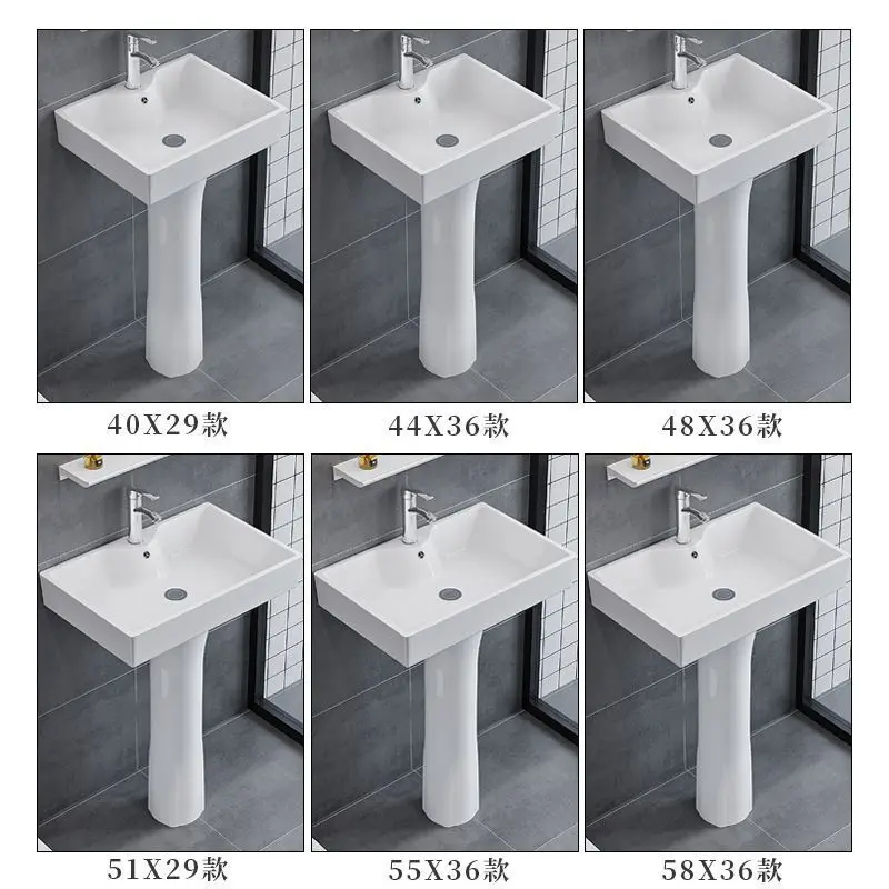 Small apartment column household integrated floor-to-ceiling ceramic washbasin balcony column-type washbasin bathroom washing