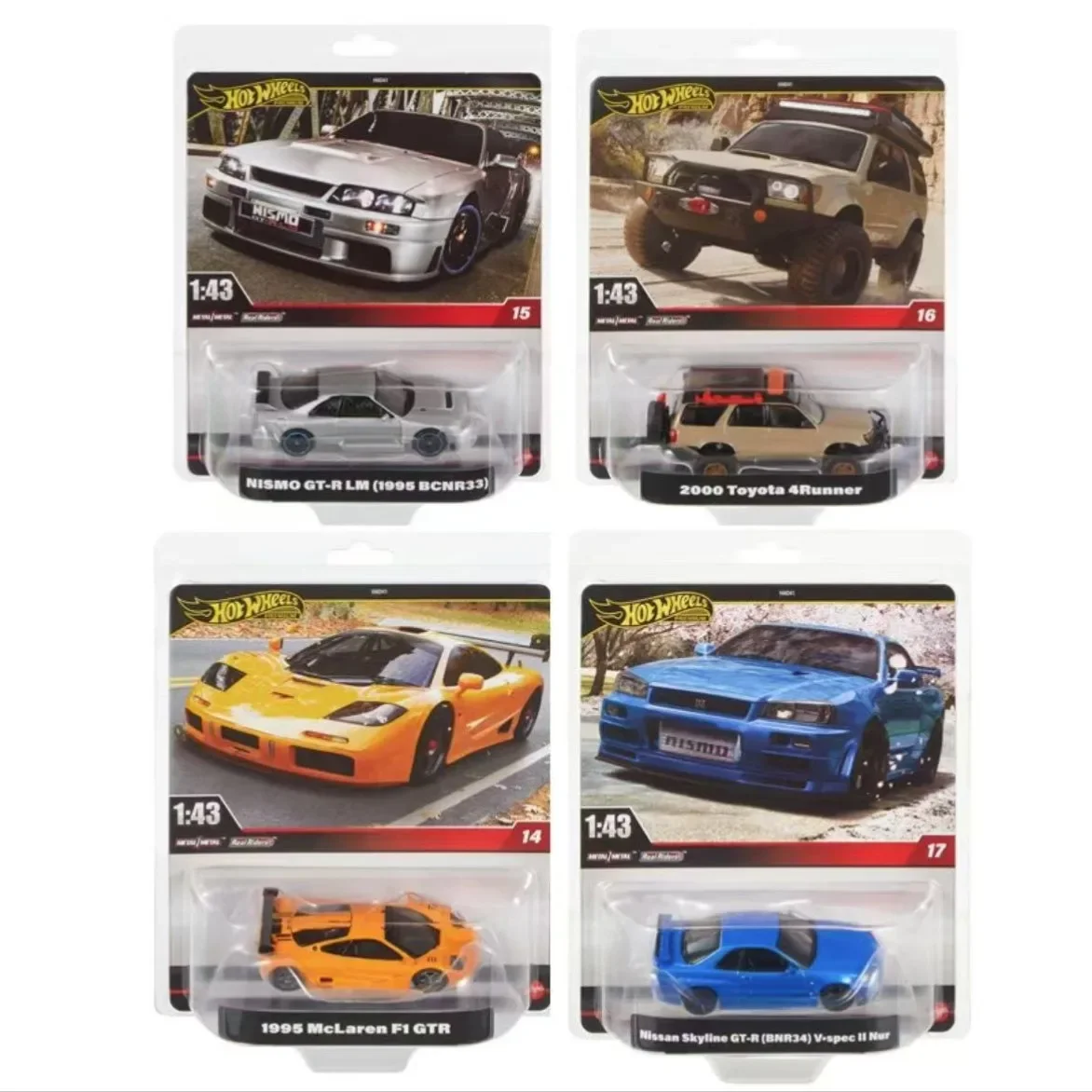 In stock Hot Wheels Premium Car Diecast 1/43 Toys for Boys McLaren F1 Nismo Toyota 4runner Nissan Skyline GTR V-spec Nur Gift