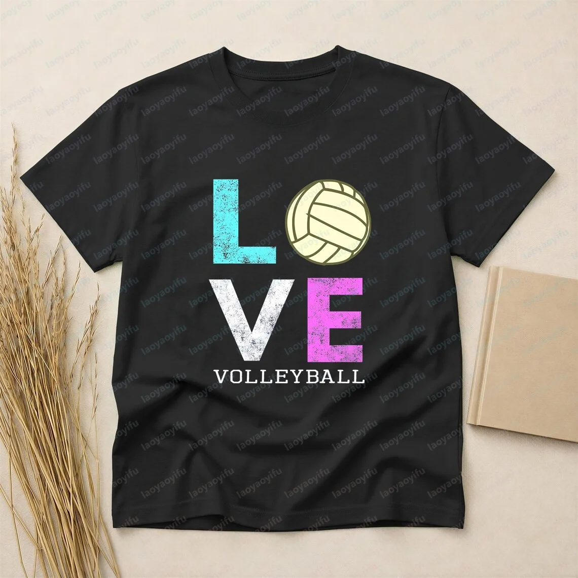 Awesome Girls & Women Volleyball Gift They Love Volleyball Summer Trend Round-neck Short-sleeved Women's Comfortable T-shirt