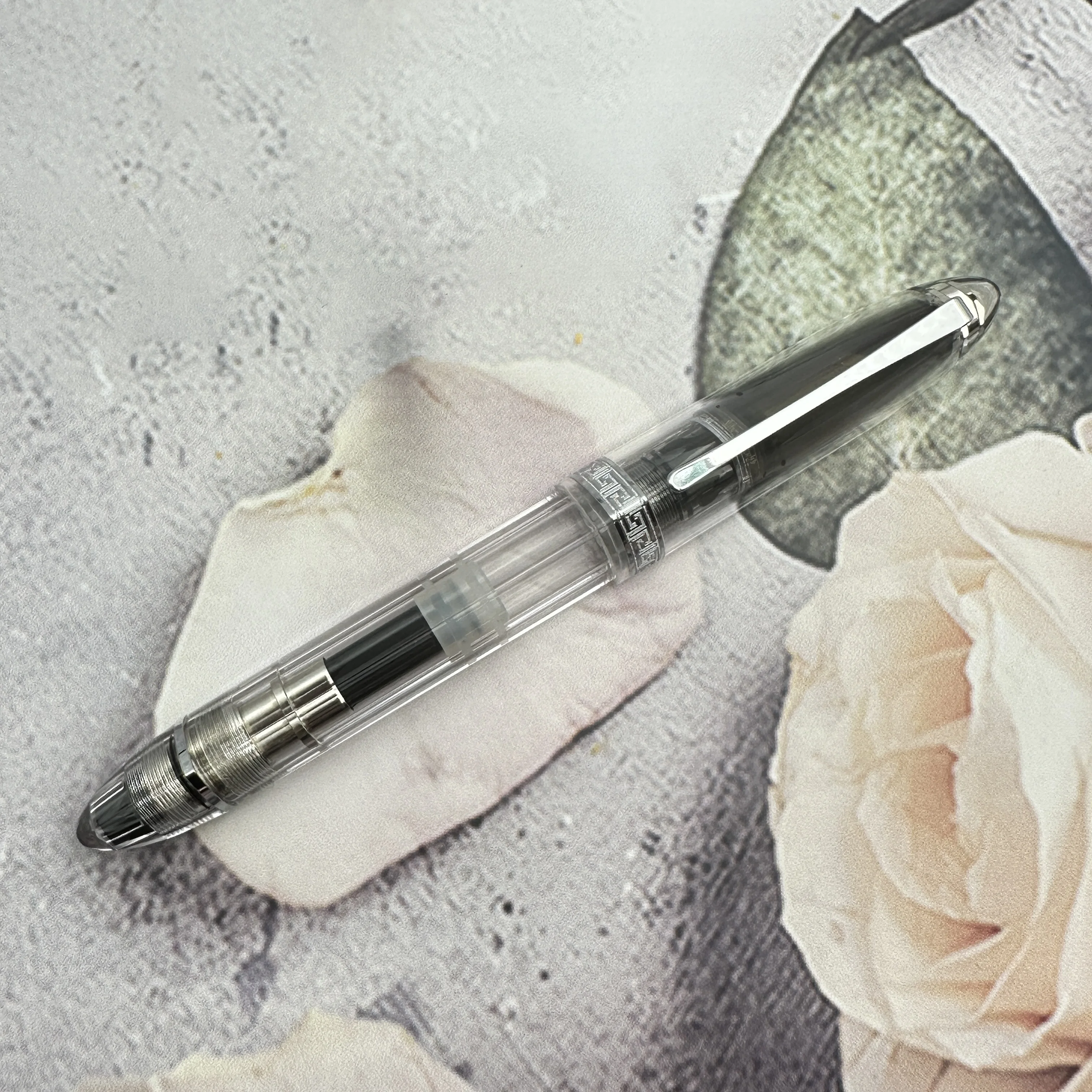 Limited Transparent Majohn V60 Piston Fountain Pen EF/F/M/ Stub Nib Triangular Resin Office Gift School Supplies Pen Writing