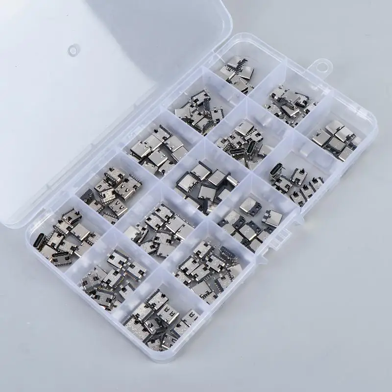 50/100/150Qty 2/6/16Pin SMD USB-C Port Connector, Charging and Repair Kit for Phones and Digital Devices