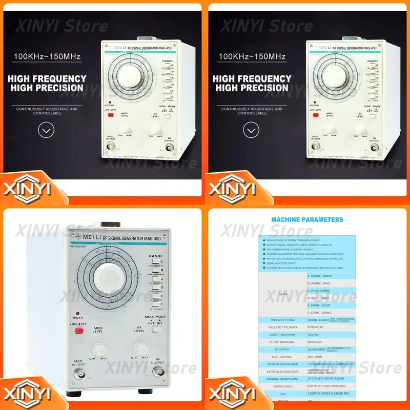 for MAG-450 High Frequency Signal Generator 100kHz-150MHz Signal Source High Frequency Audio Signal Generator