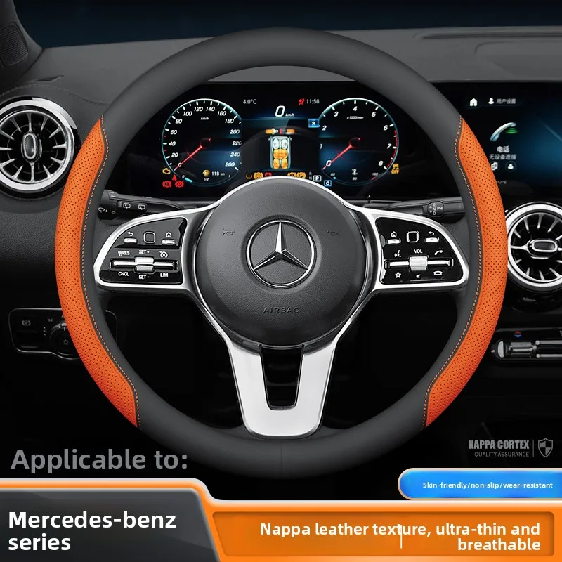 

Leather Car Steering Wheel Cover for Mercedes Benz W218 W166 W204 W203 W176 W447 Cla 250 W164 W205 W212 W124 C200 W245 Glk X204
