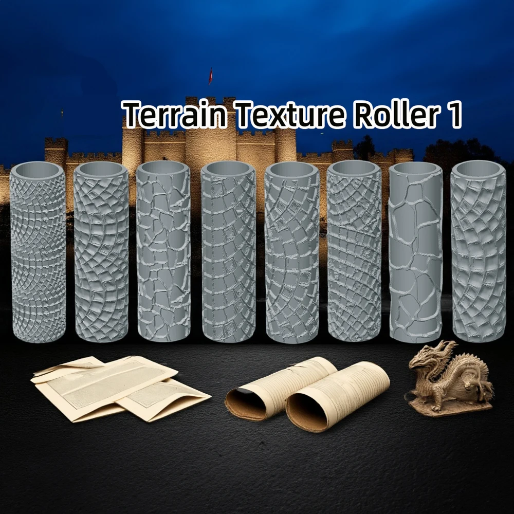 1pcs Texture Roller Tool For Wargaming Base Clay Polymer Building Walls Or Floors Patterns For Arts And Crafts