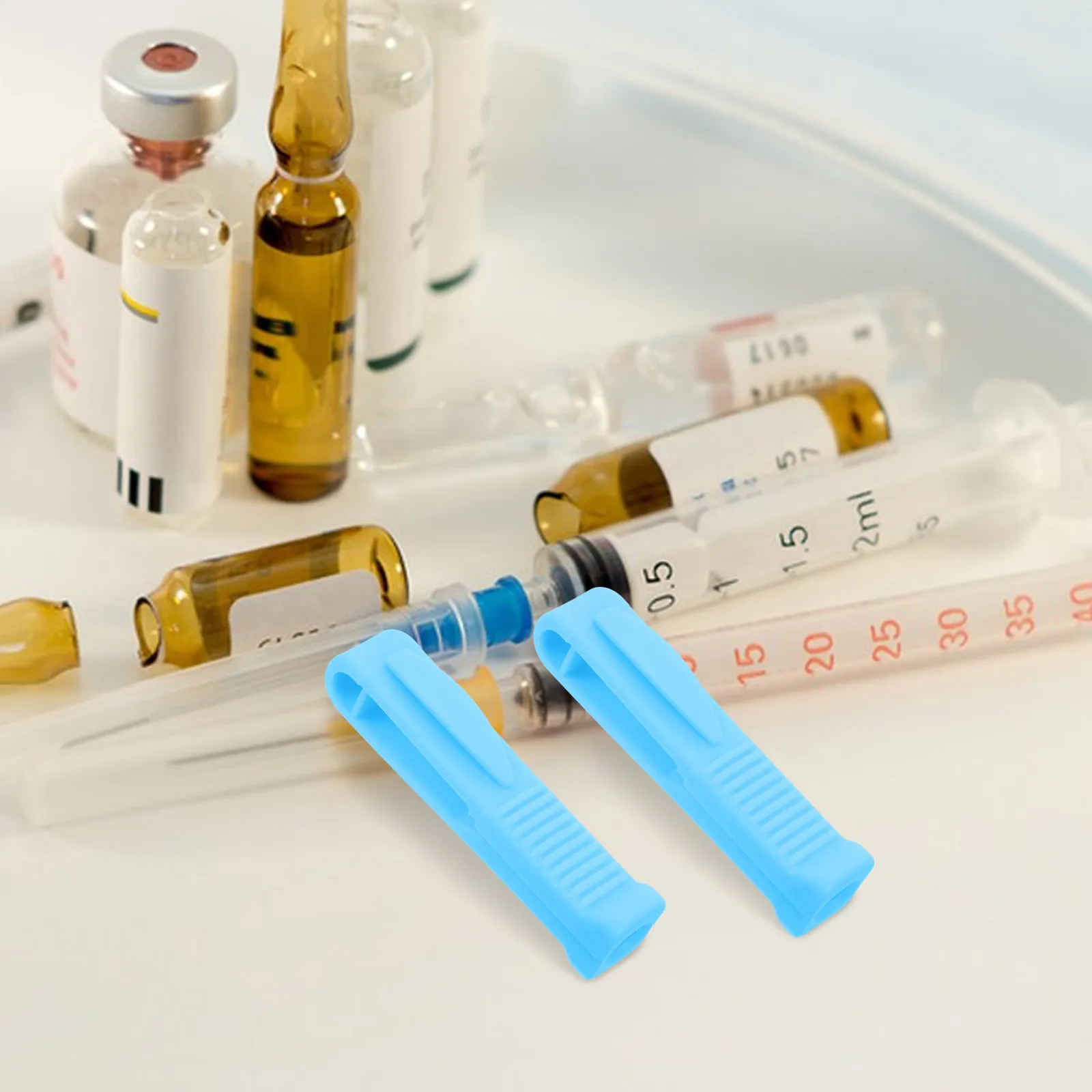 2Pcs Ergonomic Plastic Ampoule Opener Universal Glass Vial Cutter Fast Ampule Breaking Tool for Doctors Nurses Medical Kits