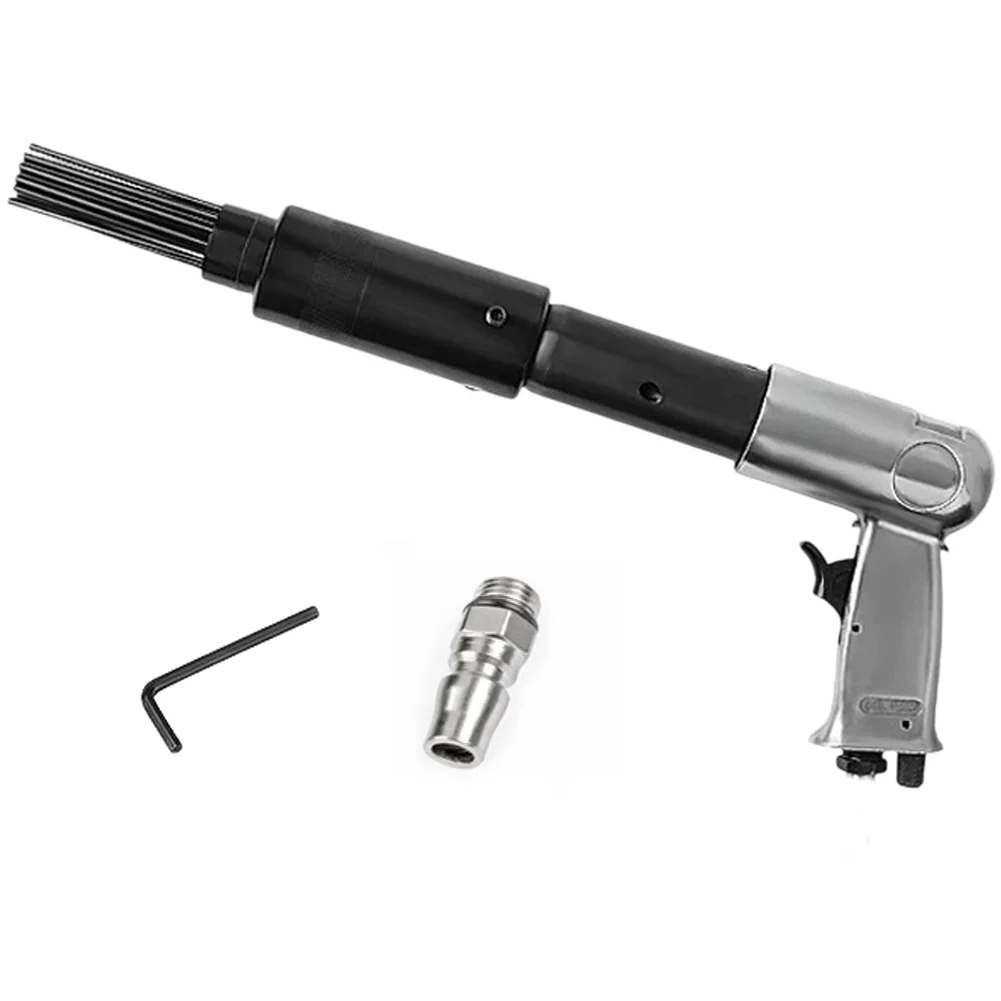 Air Needle Scaler 340mm Pneumatic Hammer Rust Removal Tool With 19 Steel Needles For Automotive Metalworking For Surface Cleanin