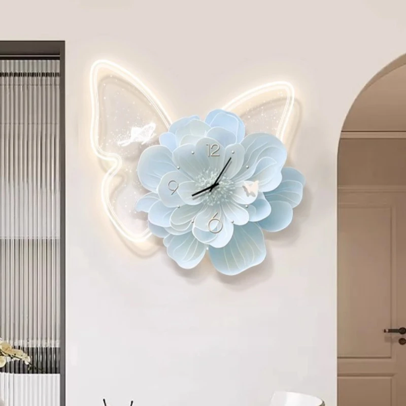 

Настенные LED-часы Butterfly Creativity с бесшумным кварцевым механизмом, в кремовом стиле, цифровые, для гостиной, ресторана, домашнего декора