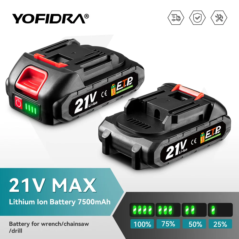 YOFIDRA 928VF 22500mAh Batteria ricaricabile agli ioni di litio 388VF 15000mAh 128VF Batteria agli ioni di litio per utensili elettrici da lavoro
