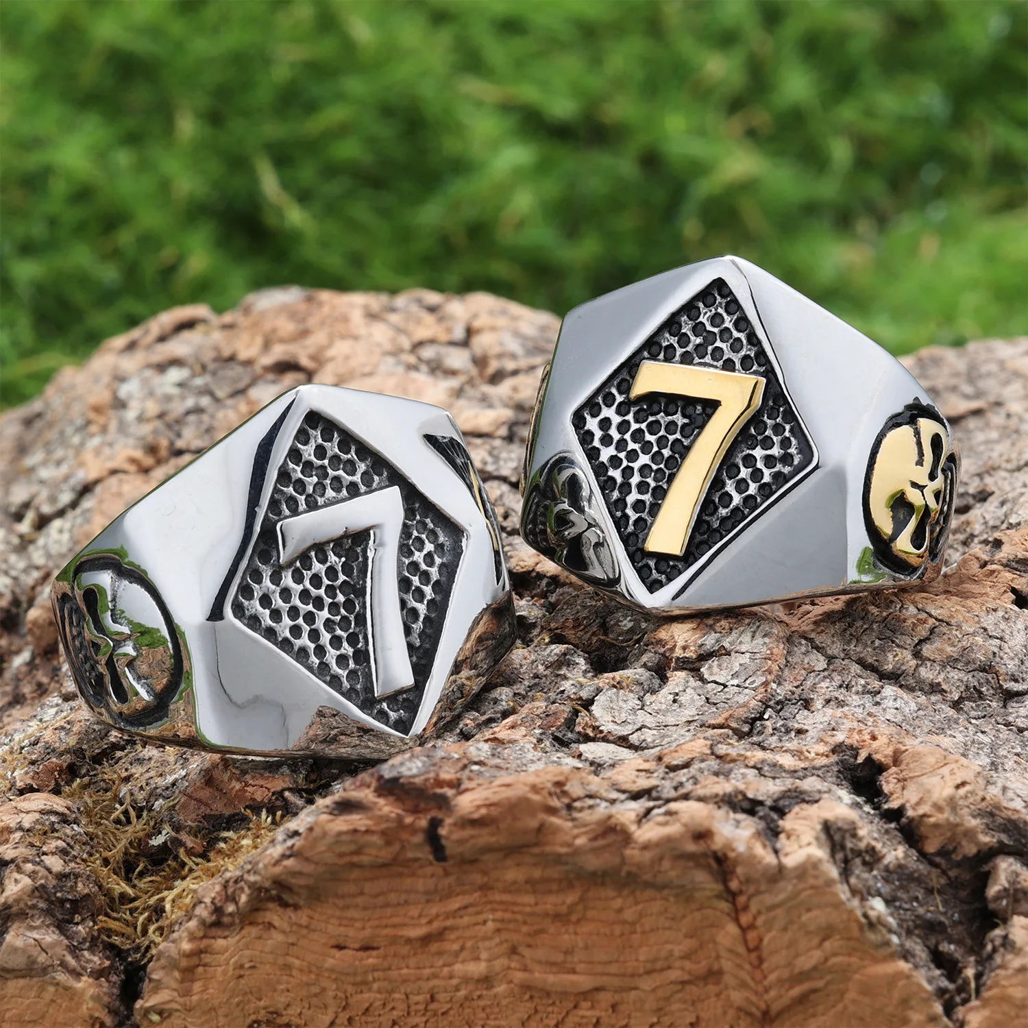 Number 7 Ring 316L Stainless Steel Top Quality Fashion New Design Number 7 Biker Ring