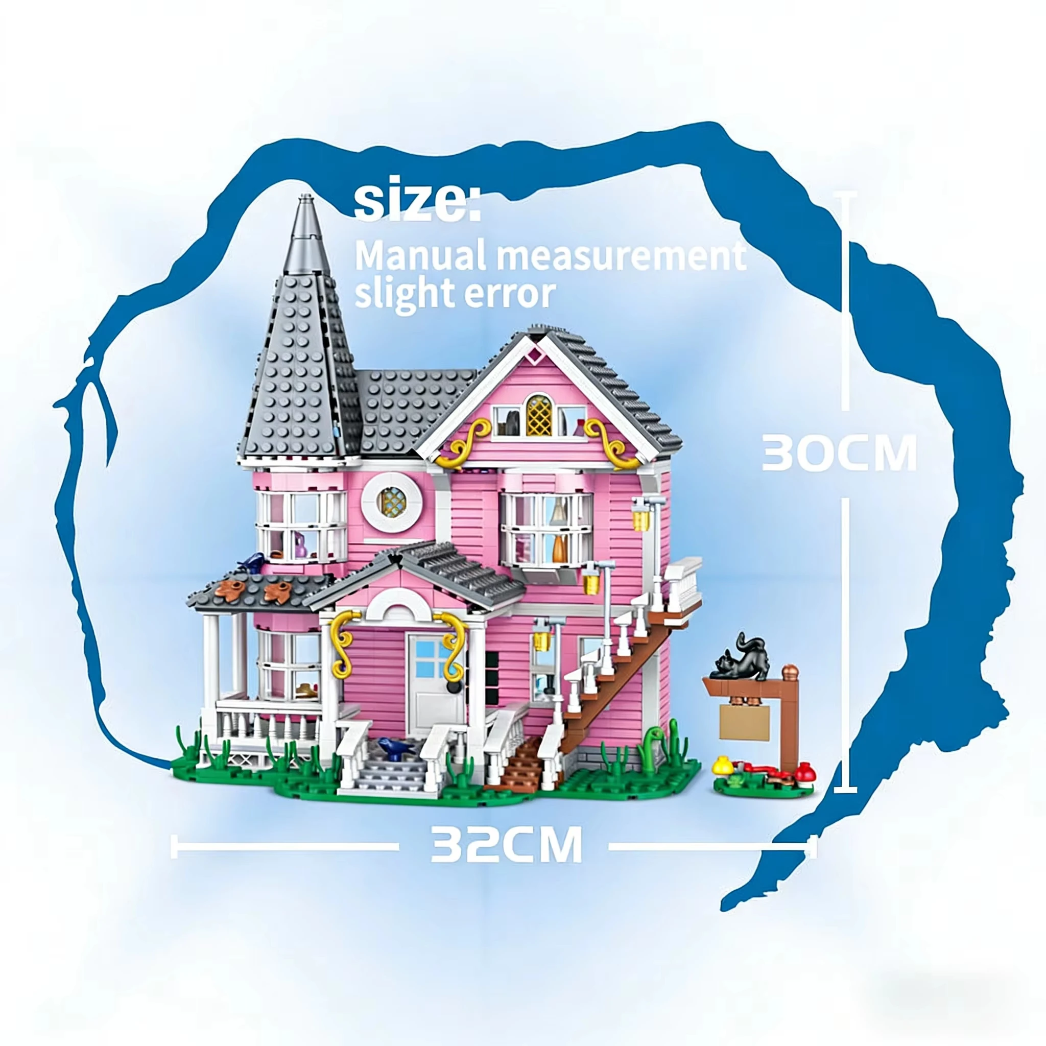 Coraline‘s Iconic Pink Palace Building Blocks Set,Fantasy Haunted House Model for Display,Unique Collector’s Gift for Movie Fans view 6