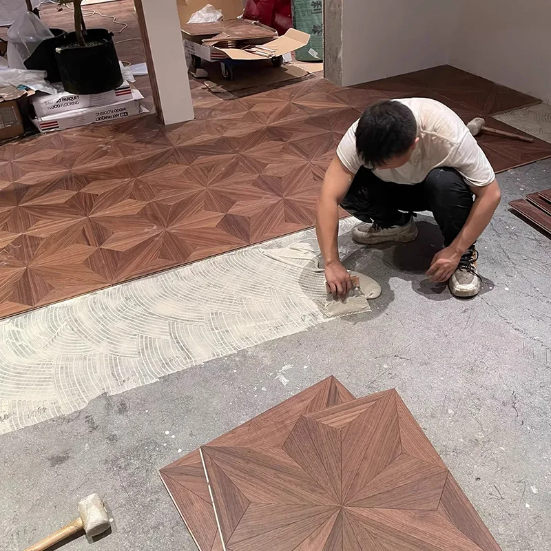 Black Walnut Diamond Parquet Floor, Parquet Floor