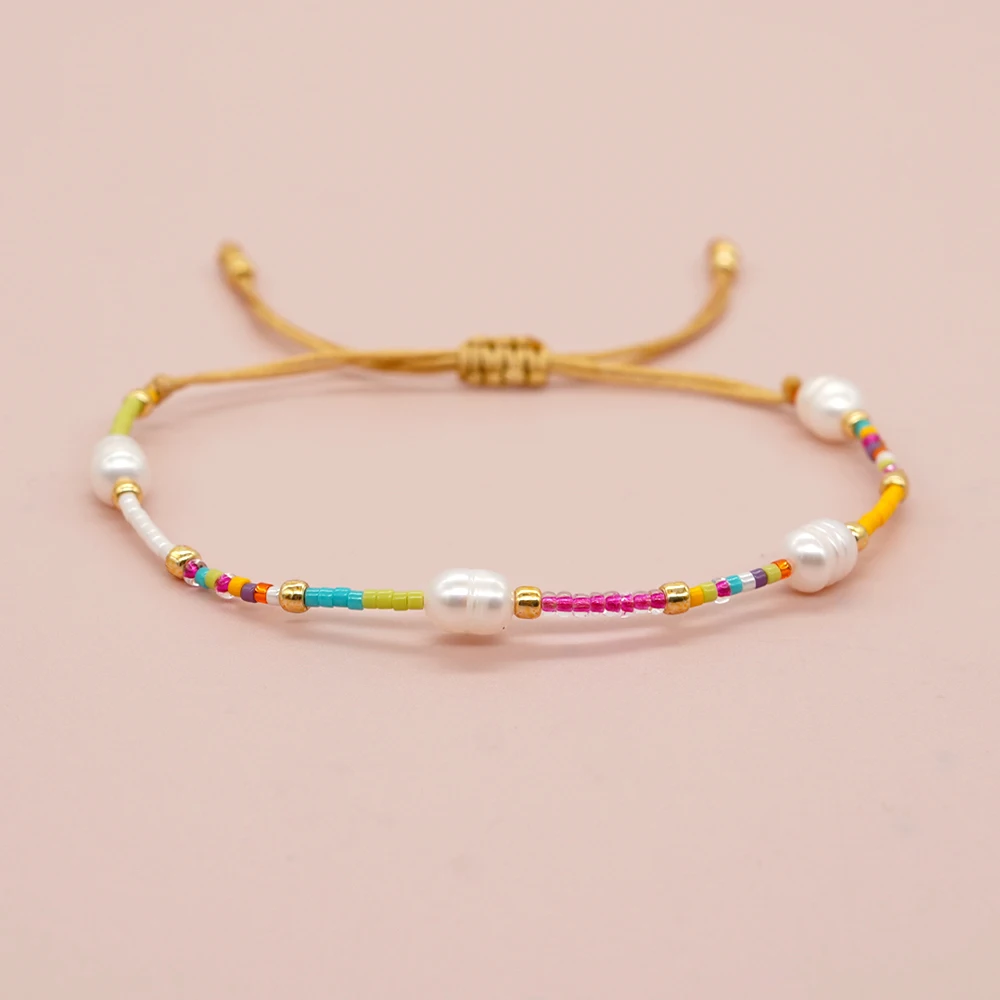 Go2boho Piękny design Nowość w letniej modzie Bransoletka przyjaźni dla kobiet Czeska modna mieszanka biżuterii z koralików z nasion perłowych