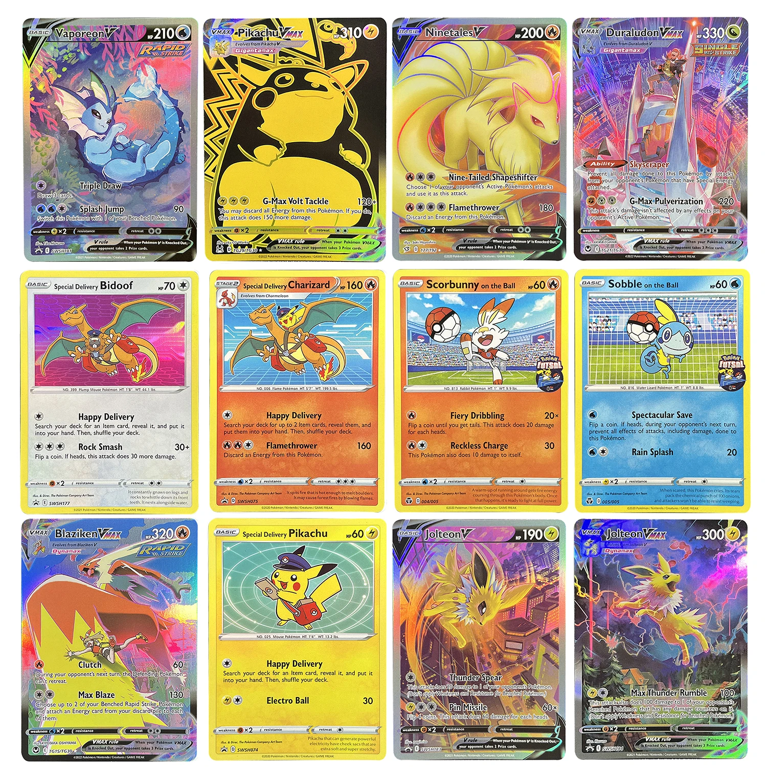 PKM PTCG Foil Game Trading Collection Proxy Cards Charizard Vaporeon Flareon Jolteon Collection Battle Cards Toys Gifts