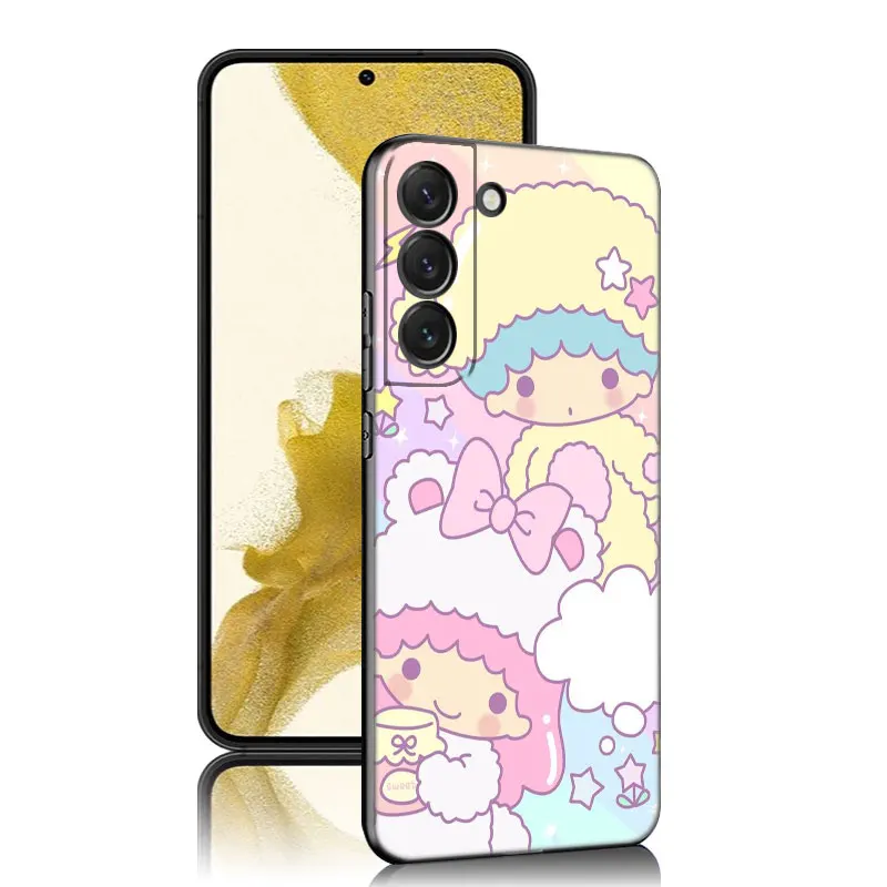 The Little Twin Stars Phone Case For Samsung Galaxy S23 S21 S20 FE S24 S22 Ultra S10E S10 S9 S8 Plus Black Silicone Cover