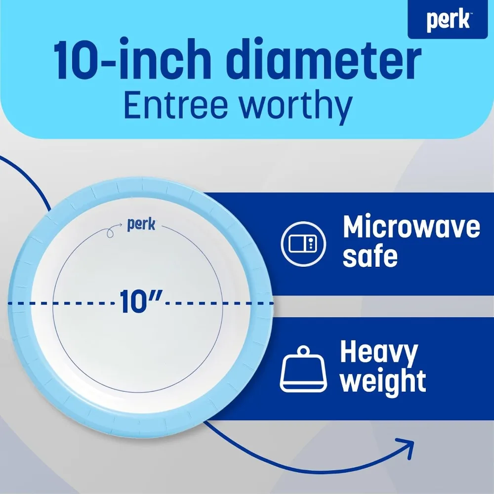 10 Inch Paper Plates 500 Count Bulk Heavy Duty Disposable for Party Everyday Use