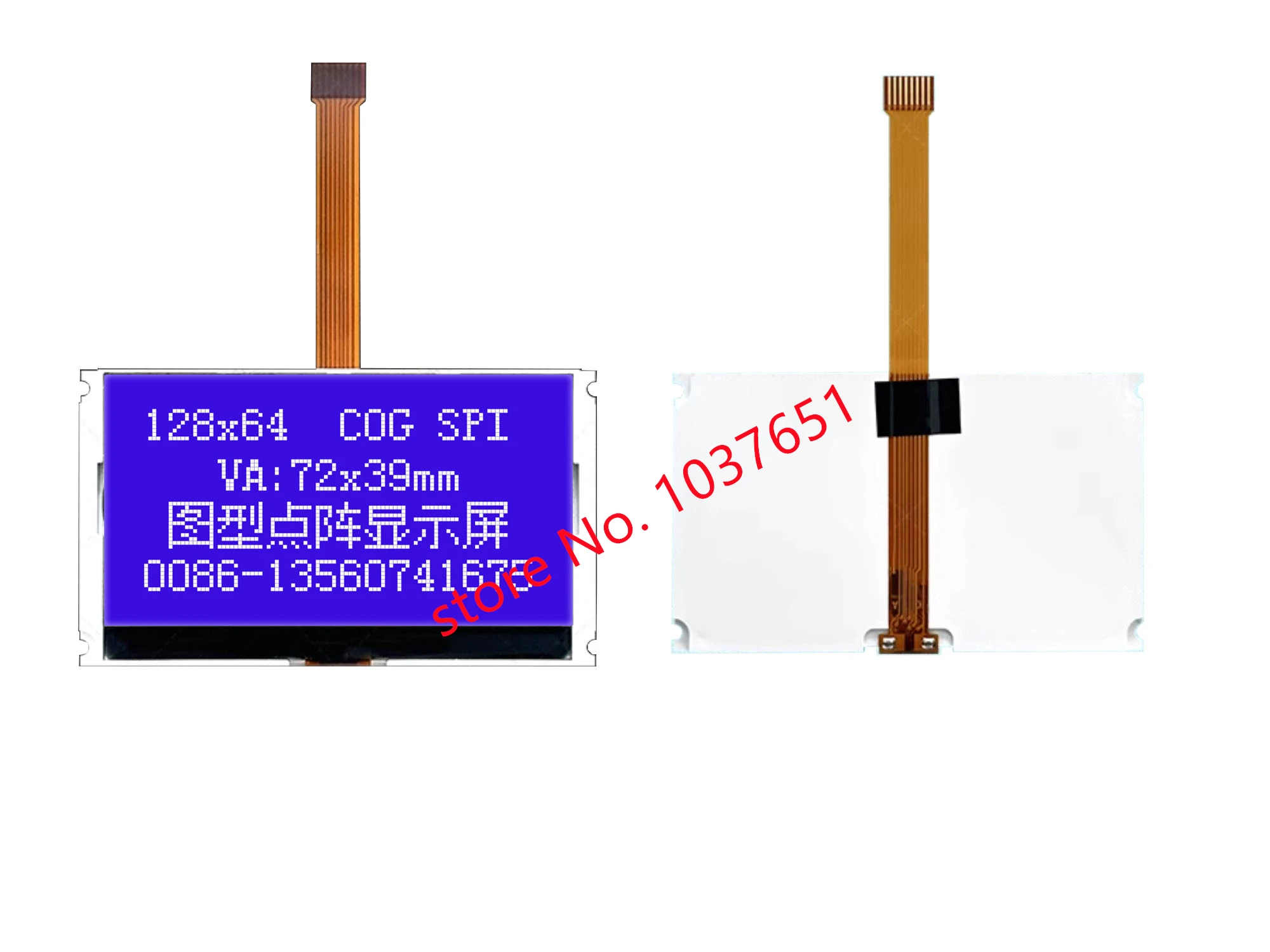 Modulo display LCD COG da 2,7 pollici 128x64 12864 Schermo bianco blu SPI 8 pin ST7567 controllo 3,3 V