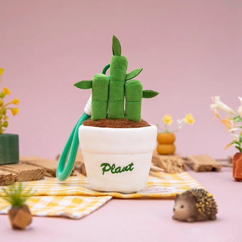 Portachiavi in peluche divertenti da 12 cm: cactus, tulipano, tarassaco - Morbidi portachiavi a forma di piante fumose per borse e zaini
