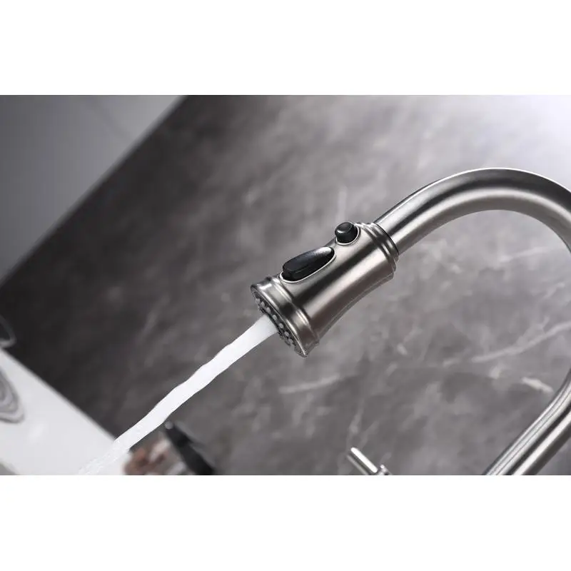 Bridge Kitchen Faucet Pull-Down Sprayhead Spot Finish Modern Design Durable & Easy to Clean 1-Handle Water Control Kitchen Sink