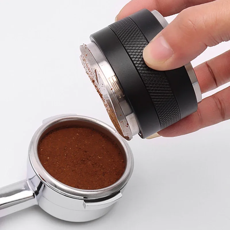 Dual Head Coffee Distributor & Tamper 51/53/58mm Adjustable Depth Espresso Leveler Fits for Four Angled Slope And Flat Tampers