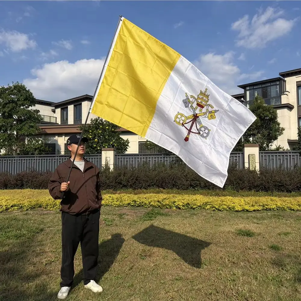 Vatican National Flag 150x90cm Large 3x5 FT Polyester hanging banner Vatican flag Outdoor Indoor Decoration