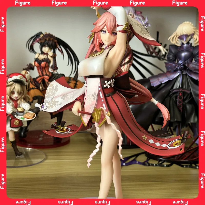 

26cm Anime Genshin Impact Figure Yae Miko Figures Kawaii Girl Peripheral Statue Collectible Model Desk Decor Toys Festival Gifts