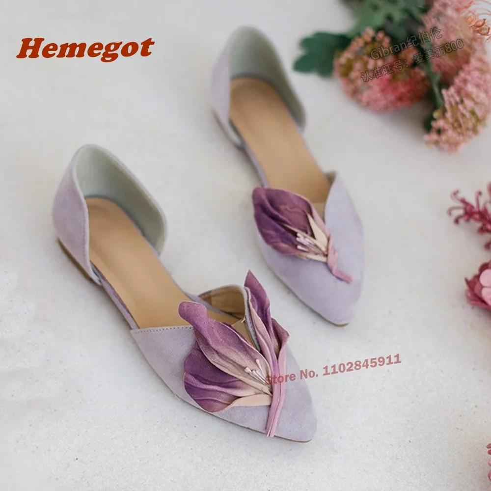 Retro Pleated Petal Pumps Shallow 2024 Newest Pointy Toe Flat with Women's Shoes Elegant Spring Summer Sandals Pink Elegant