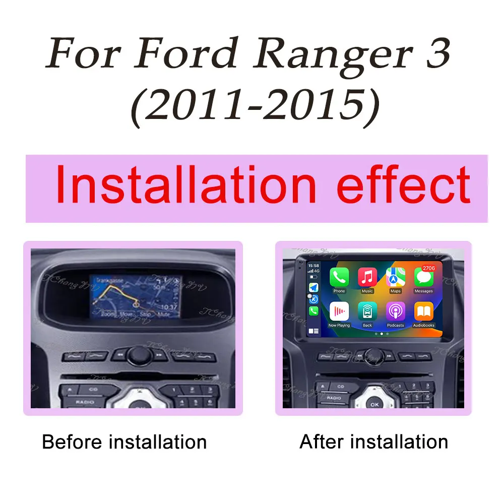 Wireless Carplay for Ford Ranger 3 2011 - 2015 Car Radio Video Audio Multimedia Player Split Screen GPS Navigation DSP Stereo BT