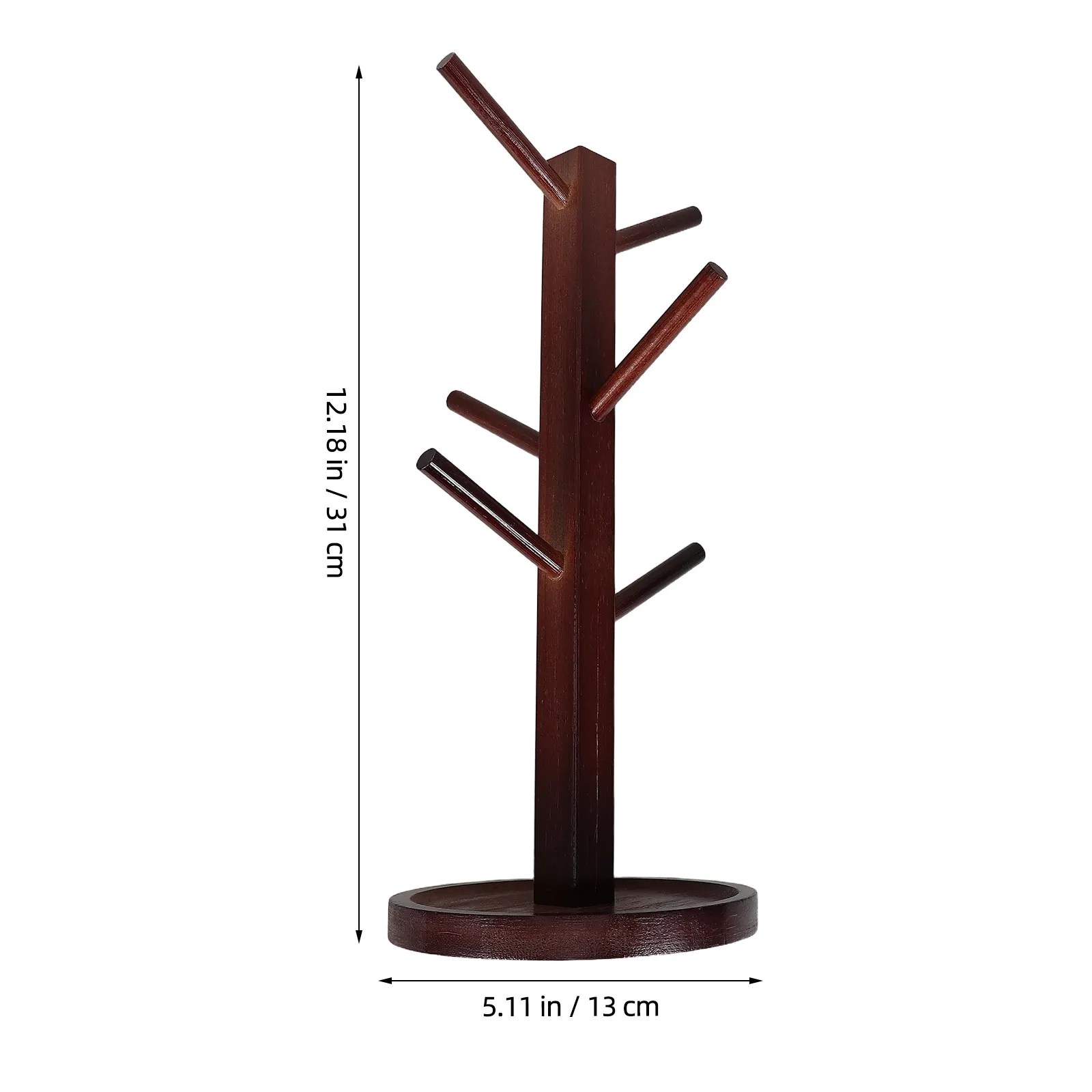 Bamboo Mug Tree Stand 6 Hooks Stable Space Saving Coffee Mug Holder Countertop Decorative Cup Organizer Kitchen Coffee Station - view 6
