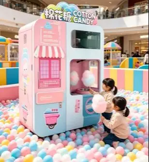 Cotton Candy Vending Machine Multiple Optional Candy Patterns Customizable Flavor Vending Equipment