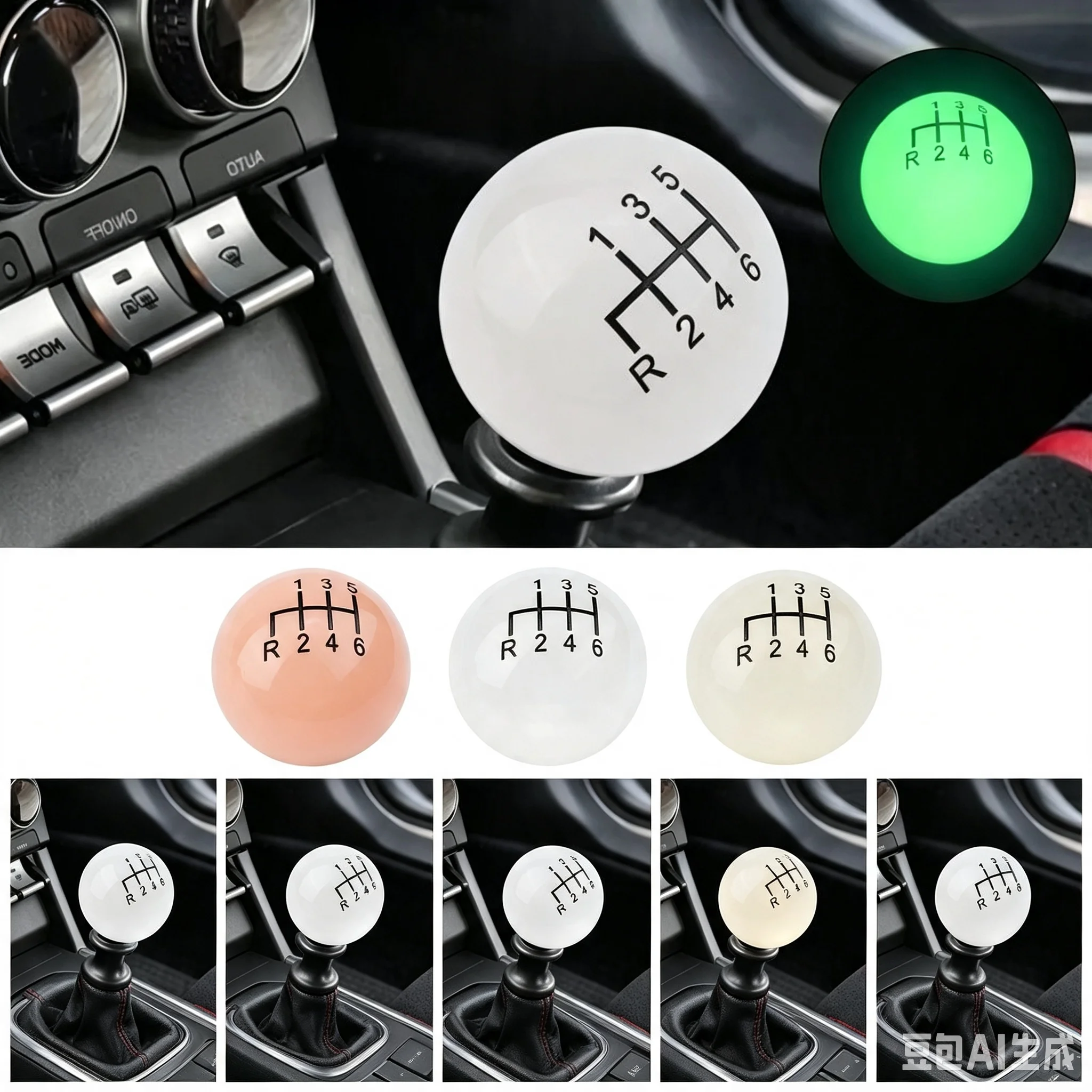Car Resin Hand-stitched Gear Shift Knob Cover Fit For Honda Toyota Nissan Mitsubishi Ford Chevrolet Subaru
