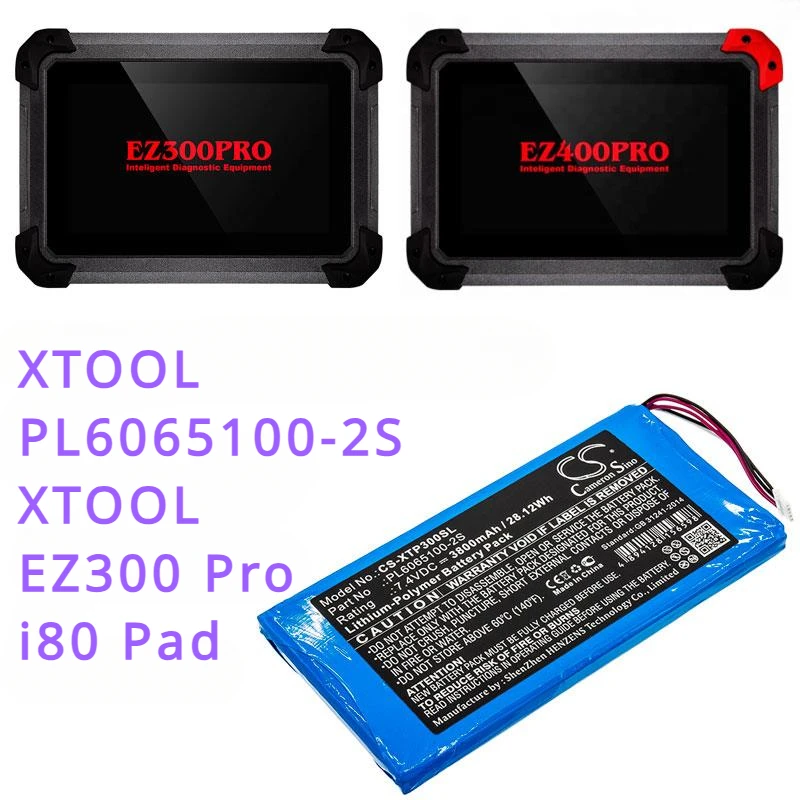 3800 мАч диагностическое устройство Φ для XTOOL EZ300 Pro, EZ400 Pro, i80 Pad