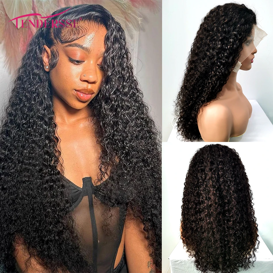 

13x4 Lace Front Wigs Kinky Curly Human Hair Wigs Brazilian Remy Hair Lace Frontal Wigs for Black Women Pre Plucked 200% Density