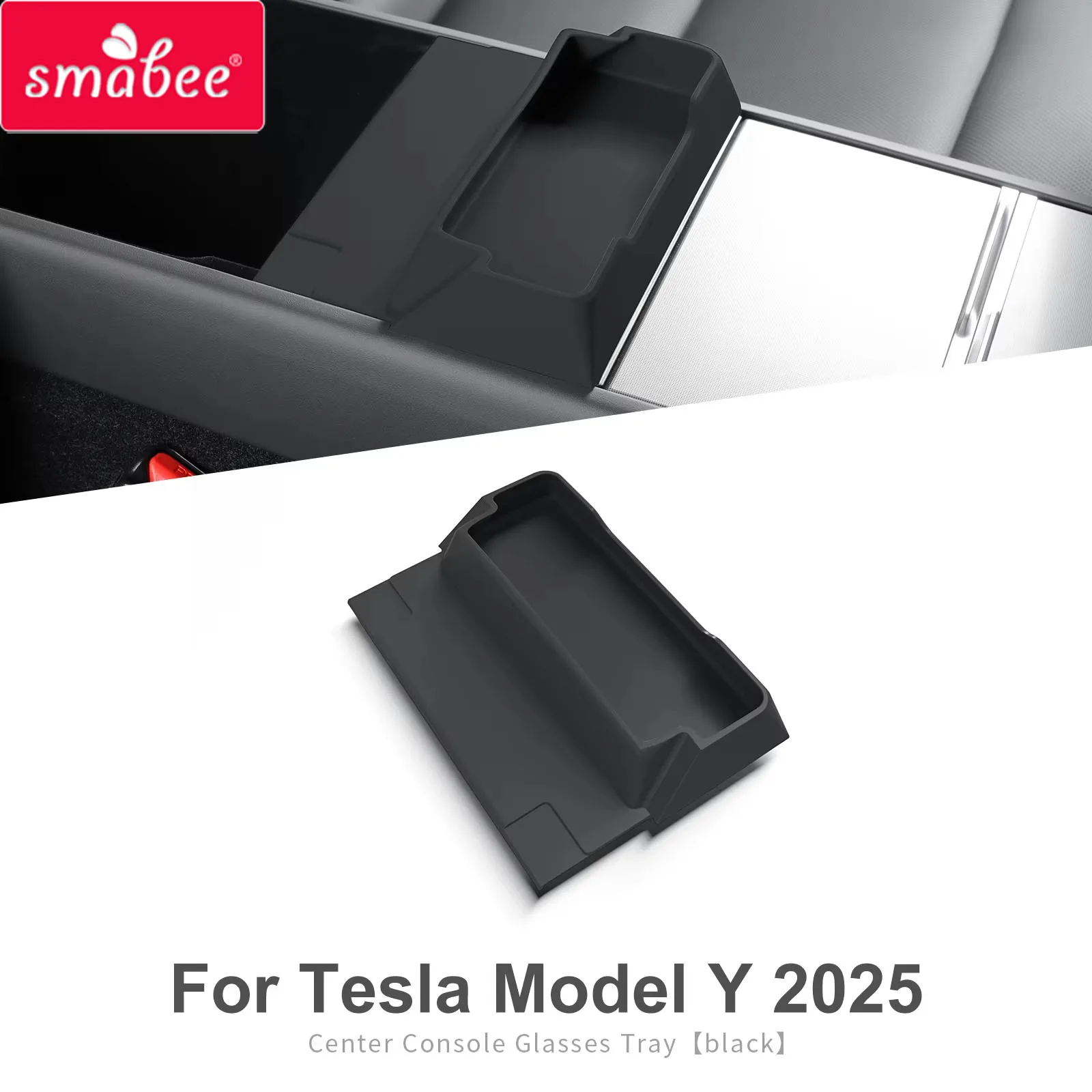 Smabee for Tesla Model Y Launch/Juniper 2025 Center Console Armrest Storage Box Glasses Tray Organizer Car Interior Accessories