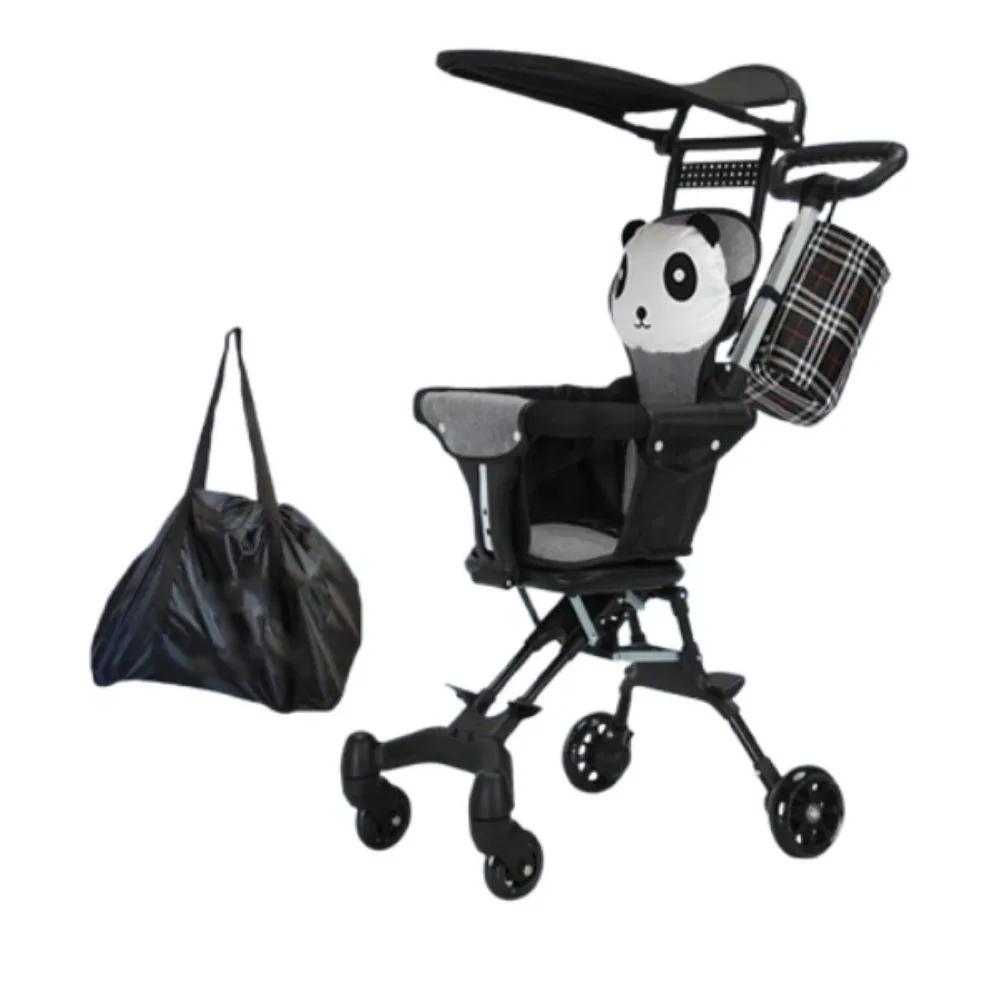 

Breathable Four-Wheel Travel Trolley Foldable 360° Wheel Folding Baby Stroller Soft Wide Seat Adjustable