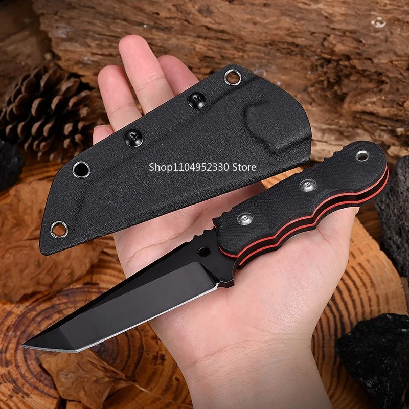 耐久性のあるアウトドア8cr13mov固定刃ナイフedcクライミングストレートナイフハイキング釣りキャンプユーティリティナイフg10ハンドルデイリーカッター