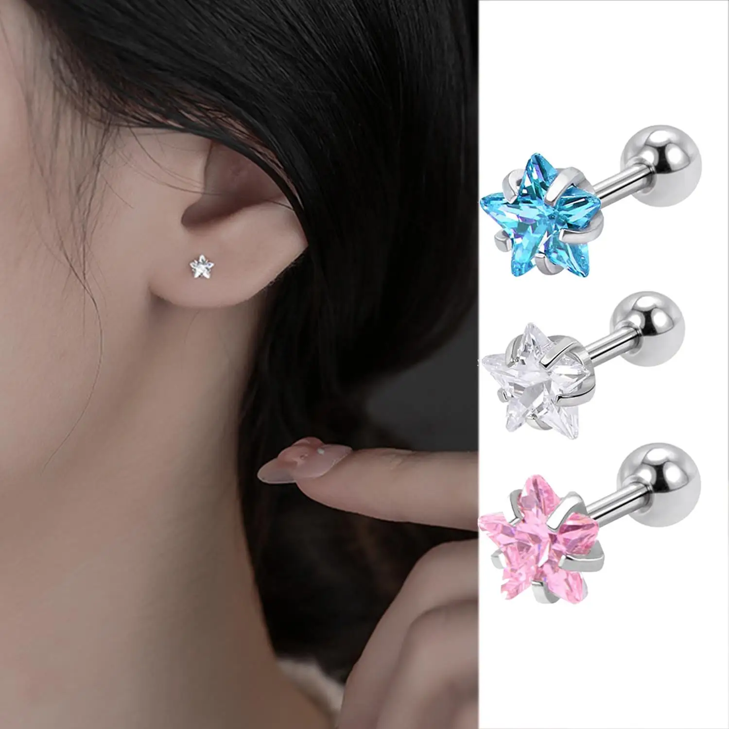 1 زوج أزياء بسيطة الفولاذ المقاوم للصدأ الأقراط النوم دوامة الأذن العظام أقراط السيدات حزب المجوهرات