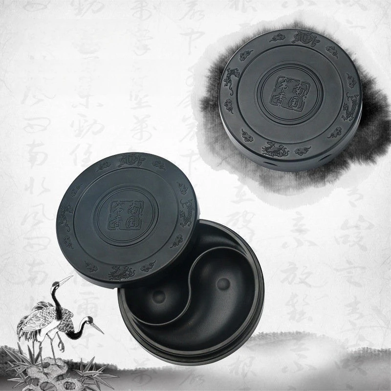 Calligraphy Inkstone Ink Stone Japanese Chinese Black Supplies Ink Tray Ink Stack Blackcup Dipper Printing Plastic Tai Ji Plate