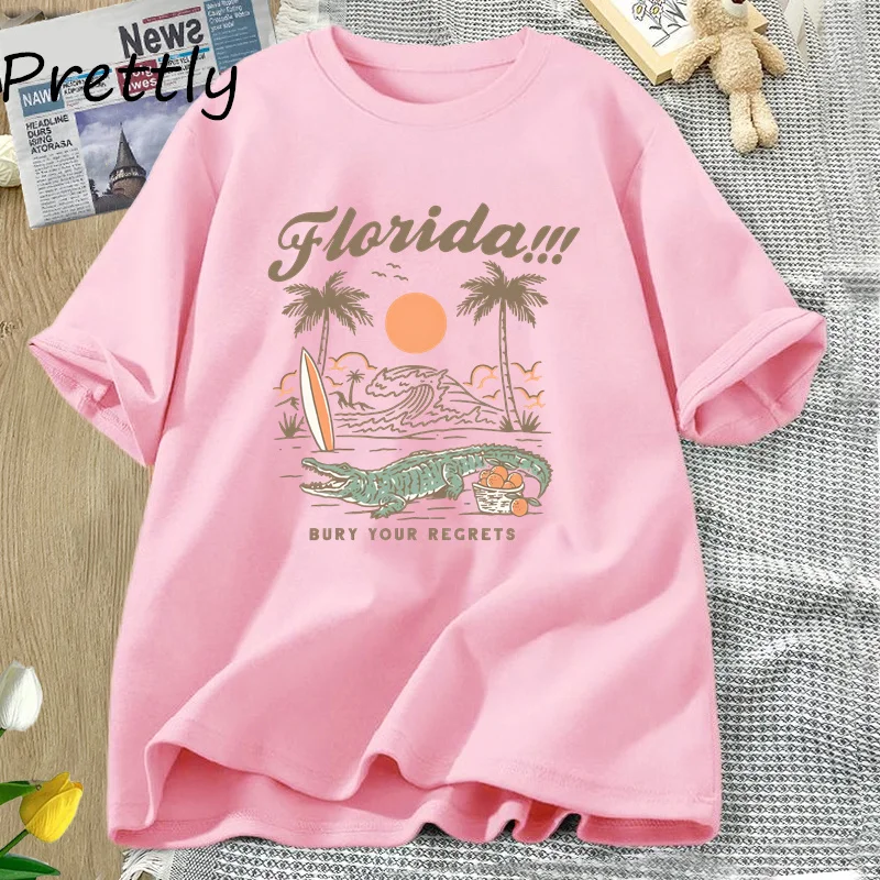 Florida T-shirts Tortured Poets T Shirt TTPD Tee Shirt Summer Vacation Merch T-shirt Women Men Short Sleeve Graphic T Shirts