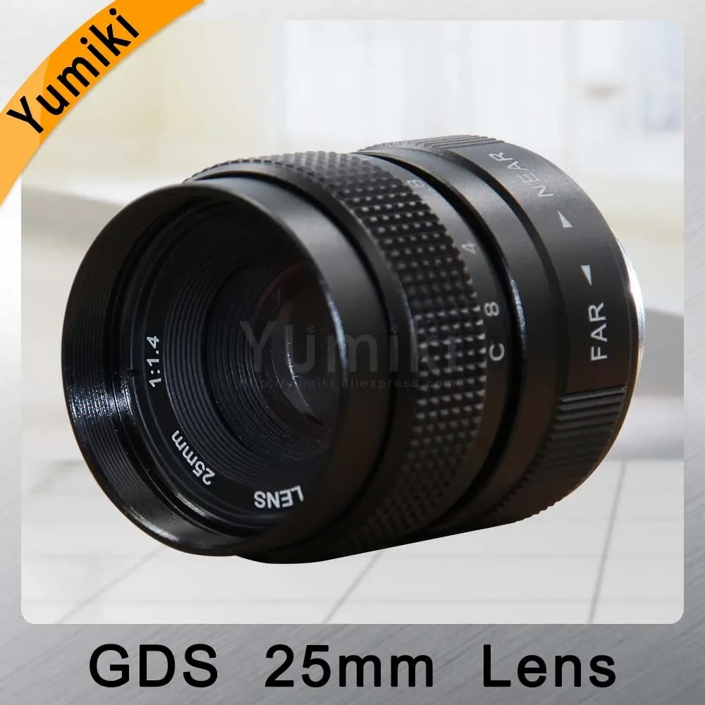 Yumiki GDS 25mm F/1.4 CCTV Lens C Mount CCTV Lens features alloy casing lens for NiKON 1 J1 J2 J3 V1 J2 Camera