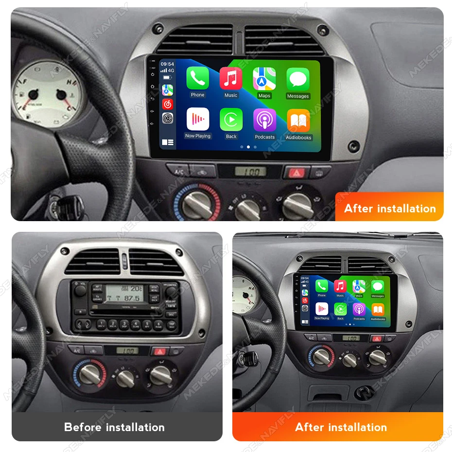 Para Toyota RAV4 2 CA20 CA20W XA20 2001-2006 Android 14 inalámbrico Carplay Radio de coche reproductores Multimedia Central sistemas inteligentes